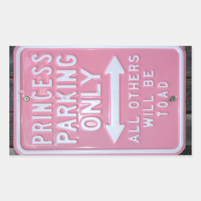 Funny Princess Parking Only sign Sticker (Front)