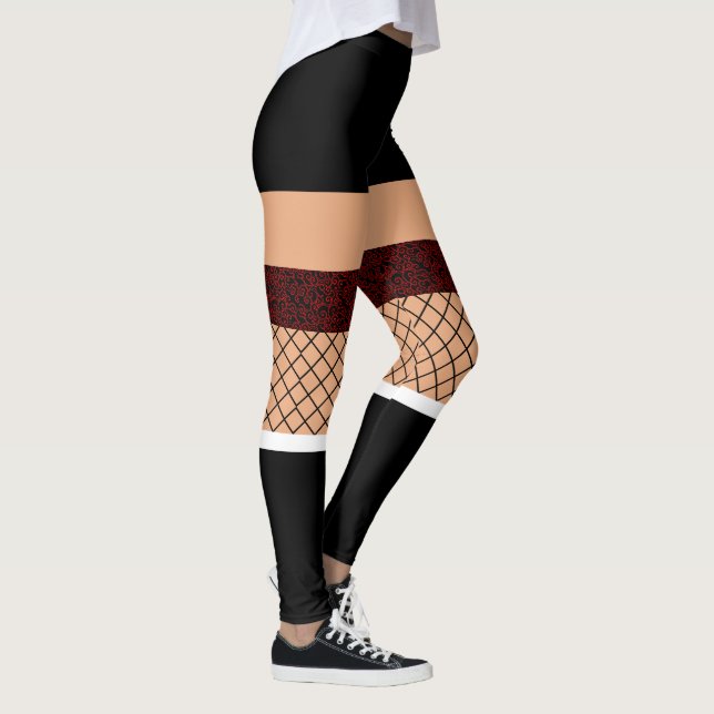 Funny print, stocking lady, school girl leggings (Right)