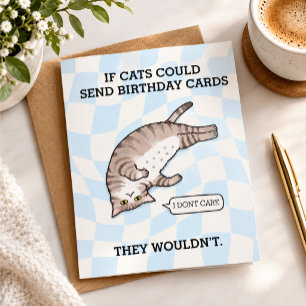 Funny printable cat birthday card