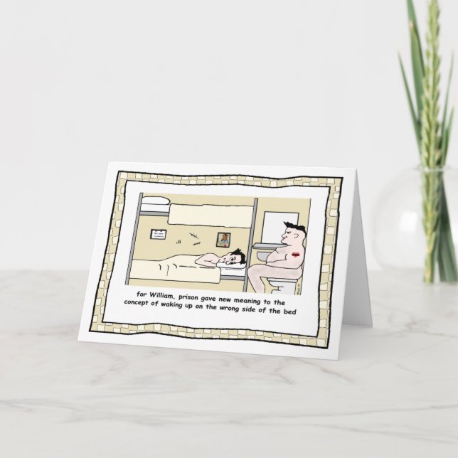 Funny Prison Cartoon Card (Front)