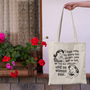 Funny Pro Choice Feminist Political Cartoon Custom Tote Bag