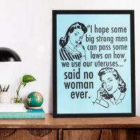 Funny Pro Choice Retro Feminist Political Cartoon