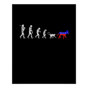 Funny Pro-Democrat Anti-Republican Devolution Poster