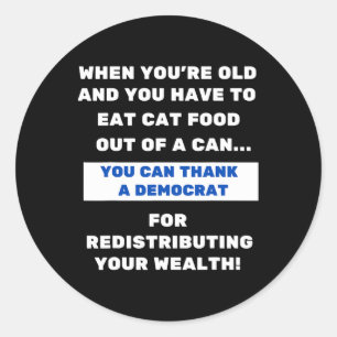 Funny Pro Republican Anti Democrat Political Cat F Classic Round Sticker