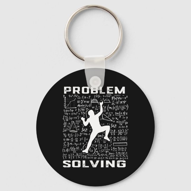 Funny Problem Solving Climber Rock Climbing Boulde Keychain (Front)