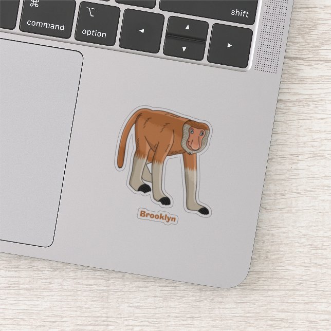 Funny proboscis monkey cartoon illustration (Detail)