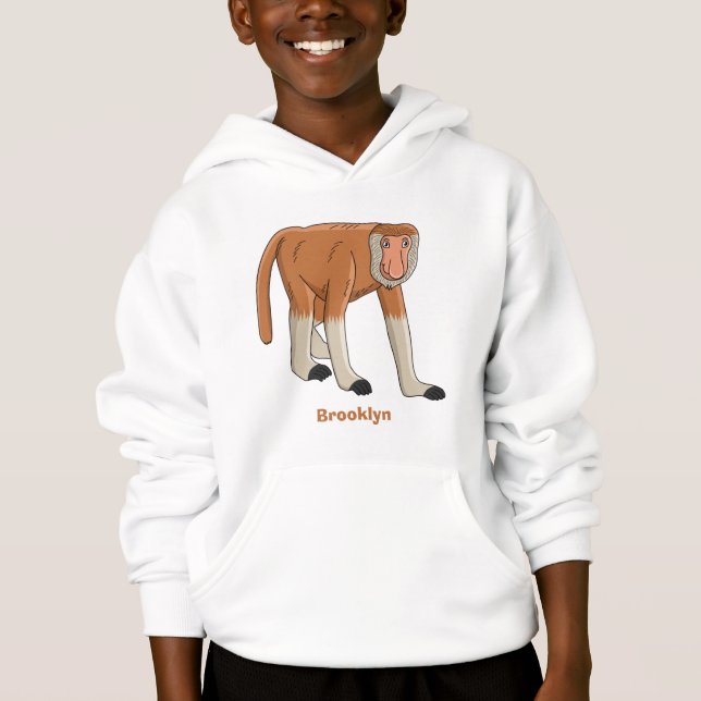 Funny proboscis monkey cartoon illustration (Front)