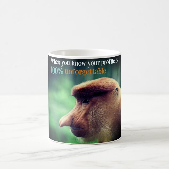 Funny proboscis monkey coffee mug (Center)