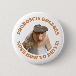 Funny Proboscis Monkey Golf Lovers  2 Inch Round Button
