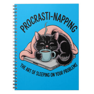 Funny Procrastination Nap Cat Notebook