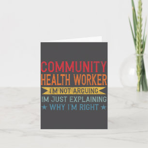 Funny Profession Quote Community Health Worker  Card