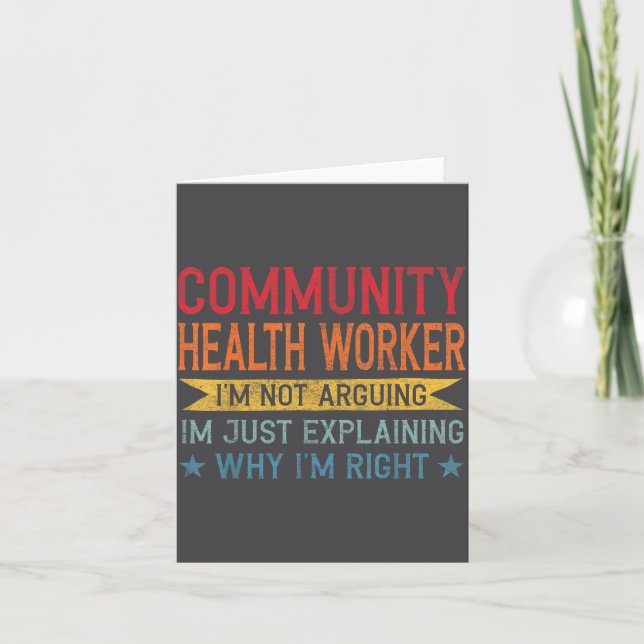 Funny Profession Quote Community Health Worker  Card (Front)