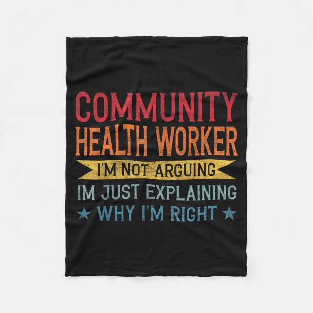 Funny Profession Quote Community Health Worker  Fleece Blanket (Front)