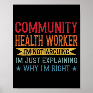 Funny Profession Quote Community Health Worker Poster