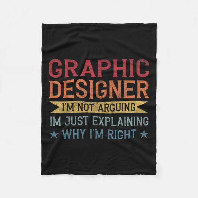 Funny Profession Quote Graphic Designer  Fleece Blanket (Front)