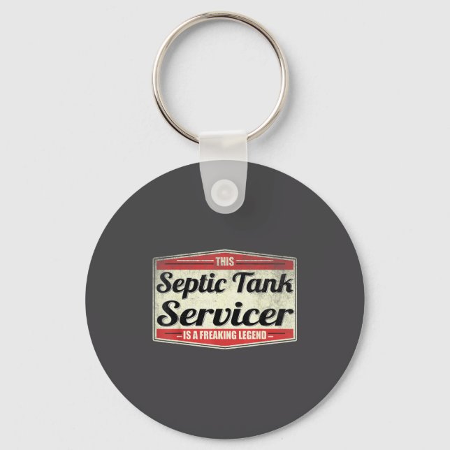 Funny Profession Quote Vintage Septic Tank Service Keychain (Front)