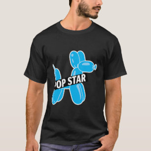 Funny Professional Balloon Twister Blue Pop Star D T-Shirt