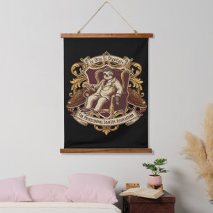 Funny Professional Loafer Sloth   In Otio Et Digni Hanging Tapestry