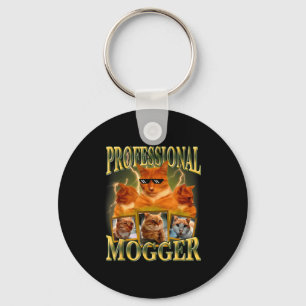Funny Professional Mogger Cat Meme Mewing Looksmax Keychain