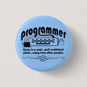 Funny Programmer 1 Inch Round Button