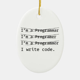 Funny Programmer Ceramic Ornament