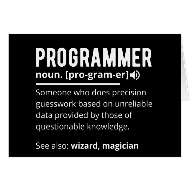 Funny Programmer Code Developer Meaning Definition (Front Horizontal)