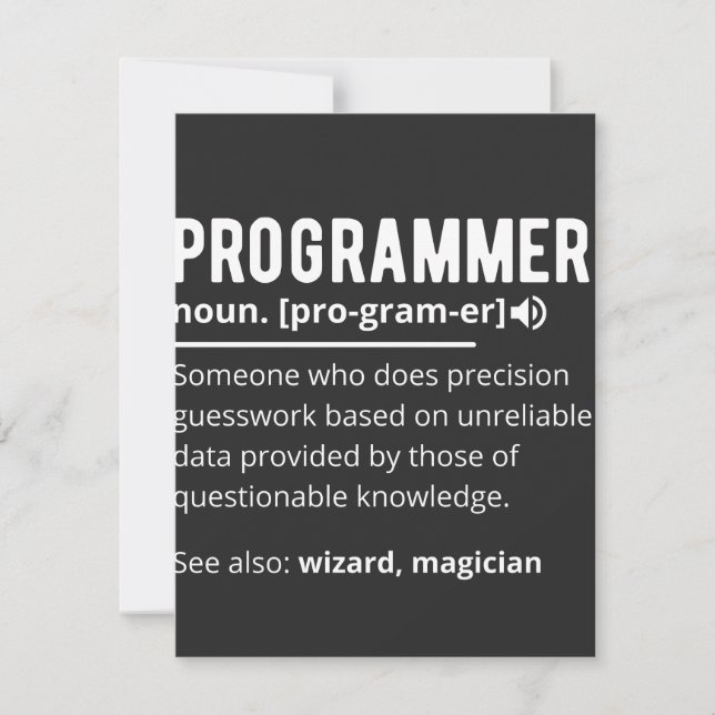 Funny Programmer Code Developer Meaning Definition (Front)