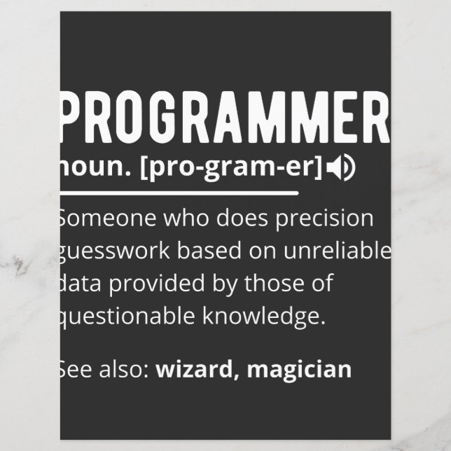Funny Programmer Code Developer Meaning Definition (Front)