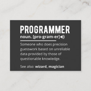 Funny Programmer Code Developer Meaning Definition Business Card