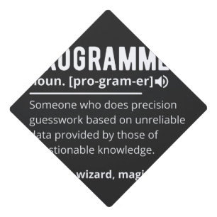 Funny Programmer Code Developer Meaning Definition Graduation Cap Topper