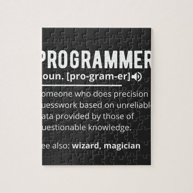 Funny Programmer Code Developer Meaning Definition Jigsaw Puzzle (Vertical)