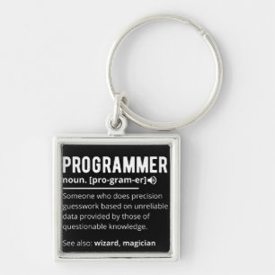 Funny Programmer Code Developer Meaning Definition Keychain