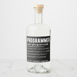 Funny Programmer Code Developer Meaning Definition Liquor Bottle Label