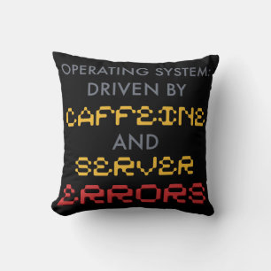 Funny Programmer Coffee and Server Errors Throw Pillow