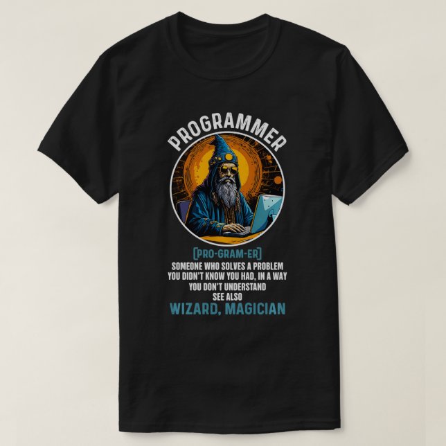 Funny Programmer Definition Techie Software Develo T-Shirt (Design Front)