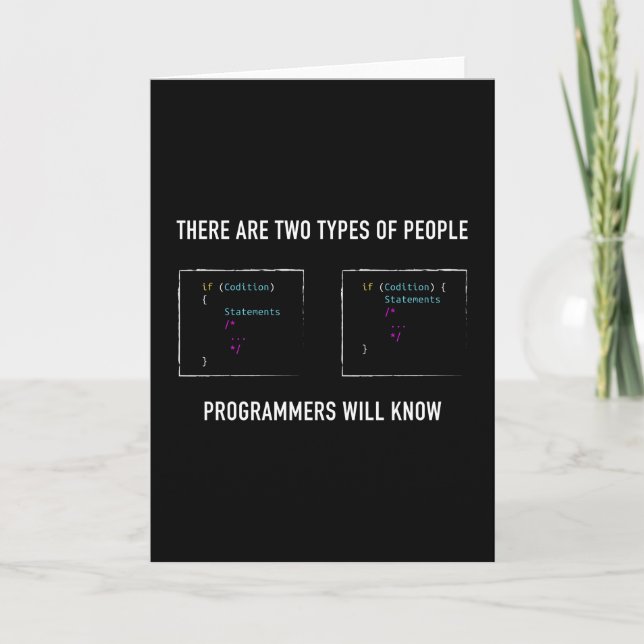 Funny Programmer Gift for Coding Geek Card (Front)
