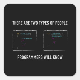 Funny Programmer Gift for Coding Geek Square Sticker