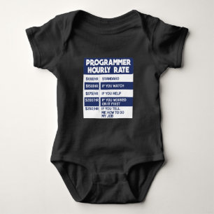 Funny Programmer Hourly Rate Computer IT Coder Baby Bodysuit