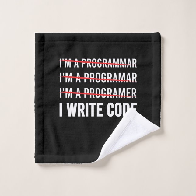 Funny Programmer I Wite Code (Gant de toilette)