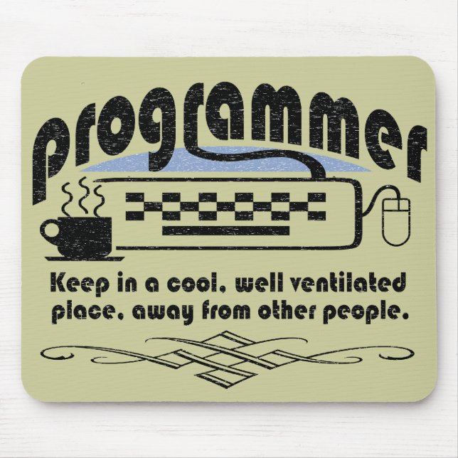 Funny Programmer Mouse Pad (Front)