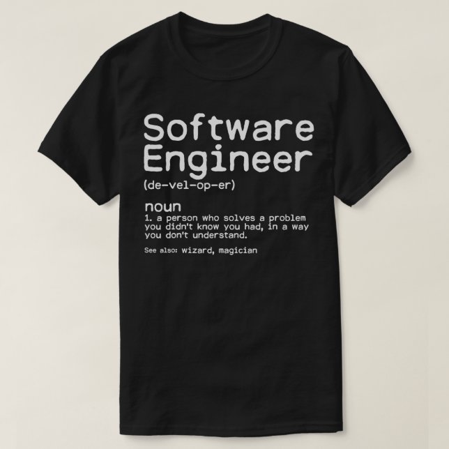 Funny Programmer TShirt Software Engineer Definiti (Design devant)