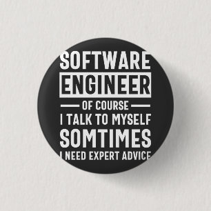 Funny Programming Software Engineer Gift 1 Inch Round Button