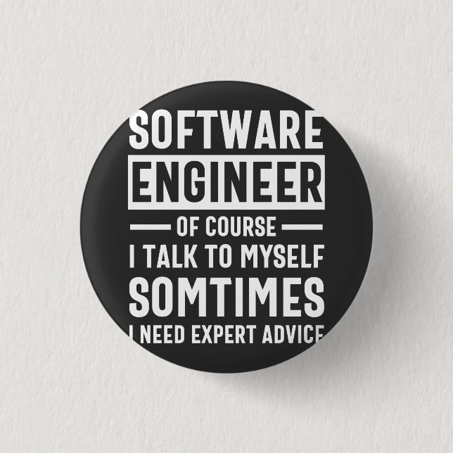 Funny Programming Software Engineer Gift 1 Inch Round Button (Front)