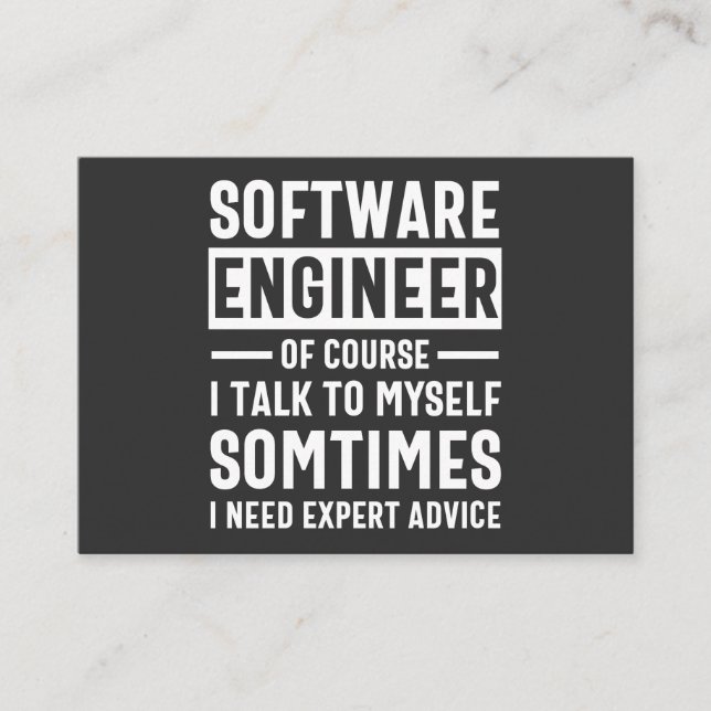 Funny Programming Software Engineer Gift Business Card (Front)