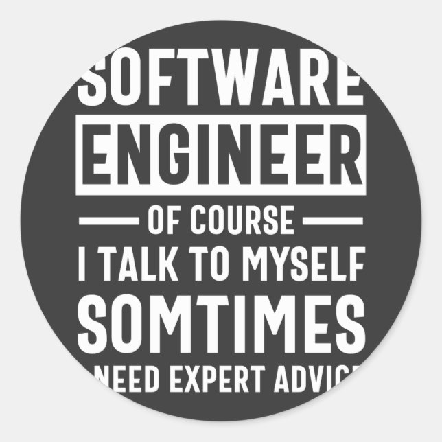Funny Programming Software Engineer Gift Classic Round Sticker (Front)