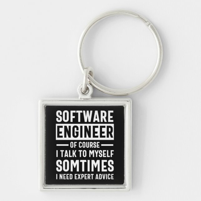 Funny Programming Software Engineer Gift Keychain (Front)