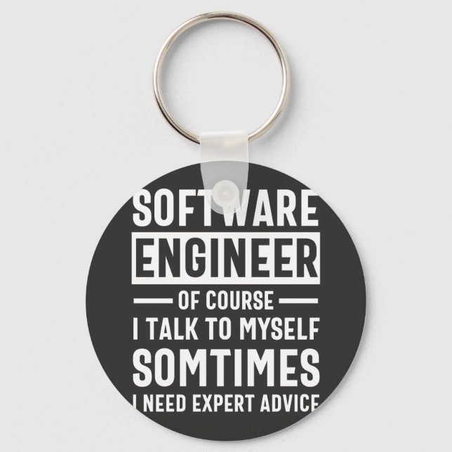 Funny Programming Software Engineer Gift Keychain (Front)