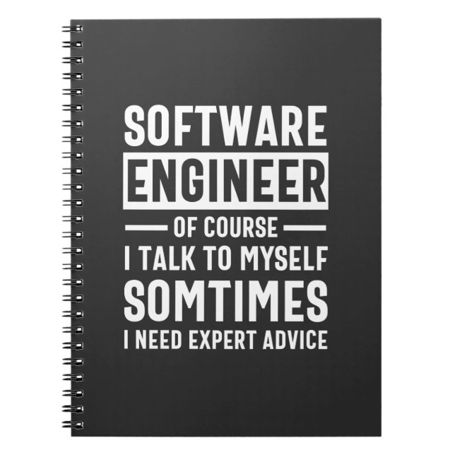 Funny Programming Software Engineer Gift Notebook (Front)