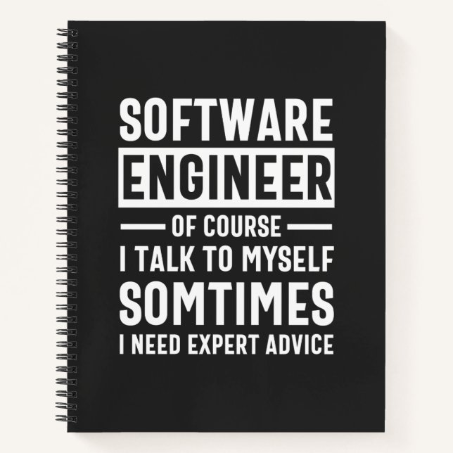 Funny Programming Software Engineer Gift Notebook (Front)
