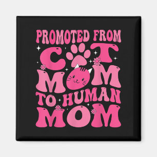 Funny Promoted New Born Promoted From Cat Mom To H Magnet